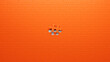© RocknRoller Studios - Vivid Orange Puzzle with Missing Center Piece Against Sky Blue - A Striking Conceptual Contrast