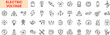 © Al Rafi - Electric Voltage Outline Icon Set Featuring Battery, Lightning Bolt, Power Plug, Circuit, Solar Panel, Warning Sign, Lightbulb, Energy Tower, Wind Turbine, Charging Cable, and Protection Shield Elemen