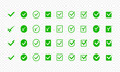 © FhixCraft - Green check mark icon, Tick mark vector illustration isolated on transparent background