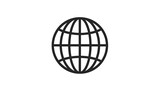 Simple black globe icon