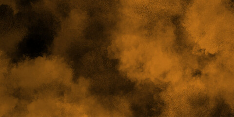 Wall Mural - Eerie black background with billowing orange smoke on black background. old style dark orange grunge texture, brush painted . Old and grainy orange paper texture, vector,	