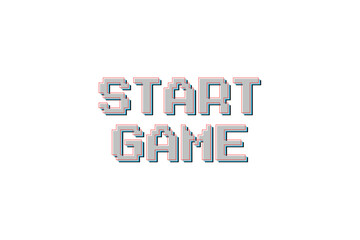 Wall Mural - start game. pixel art. 8 bit game. retro game. for game assets. on white background.