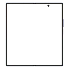 Wall Mural - photo of foldable smartphone similar to android device without background. blue shadow color. templa