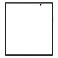 Wall Mural - photo of foldable smartphone similar to android device without background. jetblack color. template 