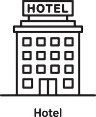 Wall Mural - simple hotel icon sign vector png 