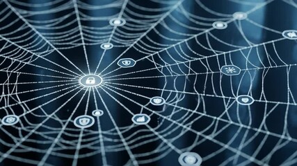 An Intricate and Strong Spiderweb with Each Strand Representing a Secure Decentralized Network Connection