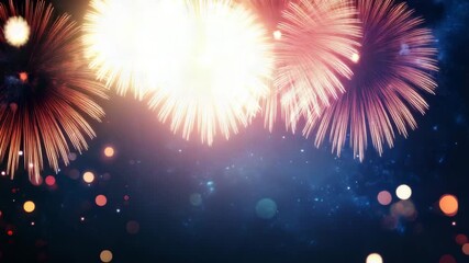 Wall Mural - fireworks display celebration night sky bright colorful light festive explosion spark creating joyfu
