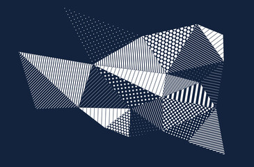 Canvas Print - abstract vector artistic geometric background polygonal triangles style, low-poly dynamic art wallpa
