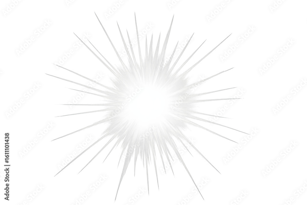 Bright white starburst radiating with vibrant rays of light on a ...