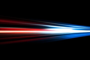 Canvas Print - Fast concept with red and blue lights blending in a high-tech, sleek style.