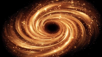 Wall Mural - Abstract spiral of light with glowing particles on black background