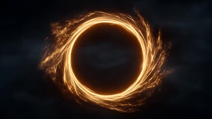 Wall Mural - glowing ring of fire. surrounded by dark swirling clouds, vibrant and dynamic