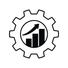Wall Mural - developing glyph outline icon with white background vector stock illustration