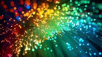 Wall Mural - colorful bokeh of fiber optic lights