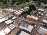 Day Time Drone Images of Downtown Mount Airy North Carolina. This Town Served As The Inspiration For Mayberry On The Andy Griffith Show: Travel, Tourism, Outdoors