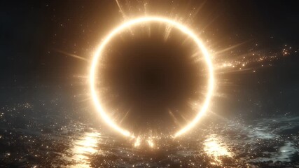 Wall Mural - Dramatic visual representations of black holes or eclipses with glowing energy rings