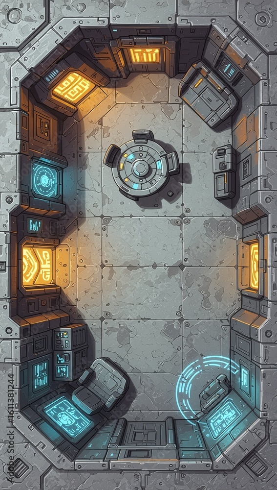 scifi rpg battlemap spaceship interior room futuristic gaming terrain ...