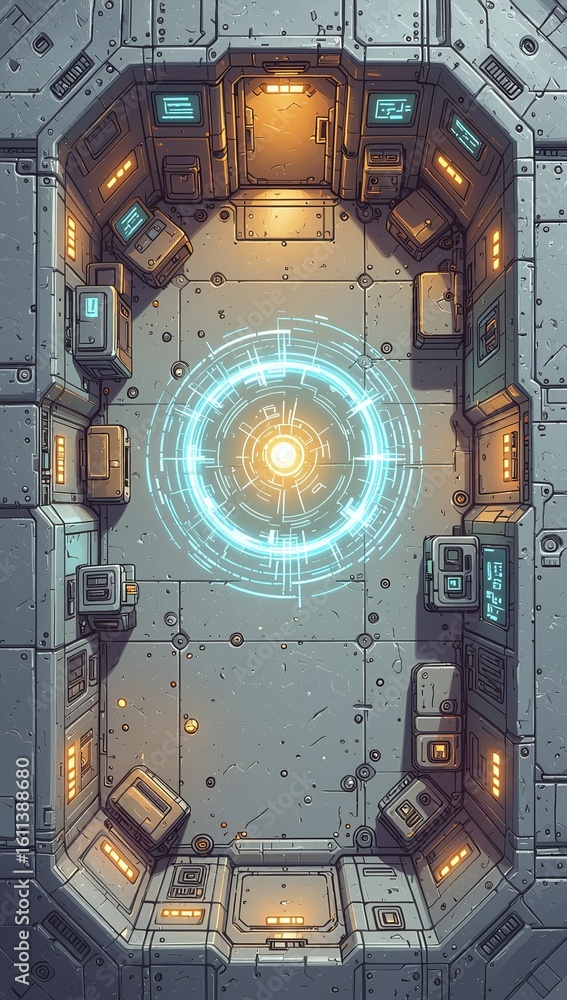scifi rpg battlemap spaceship interior room futuristic detailed game ...