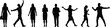 © Sagor Creatives - Silhouettes of business people in various poses—walking, talking, gesturing—corporate teamwork and communication concept on white background