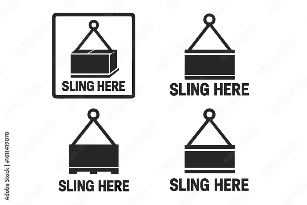 Image vectorielle Stock Sling Here international standard packaging ...