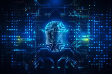 Wall Mural - futuristic digital fingerprint scanning technology ensures secure access and protection of sensitive