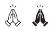 © Icon Atelier - Folded Hands Sign for Gratitude. Praying hands icon , Prayer and Respect Icon.  Thank You Emoji. vector illustration .