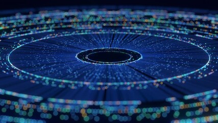 Wall Mural - this abstract digital background showcases a dynamic visualization of interconnected blue lines, glo