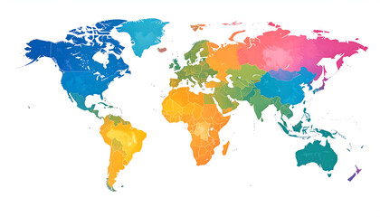 Naklejka na meble Colorful Political World Map