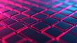 © Tanakrit - A close-up of a futuristic keyboard with glowing blue and pink backlit keys, emphasizing a sleek and modern tech aesthetic.
