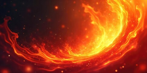 Wall Mural - abstract swirling fiery orange and red hues, intense heat radiating from the center, perfect for gra