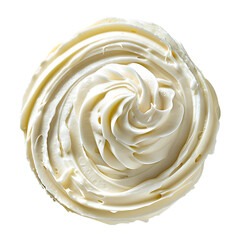 Wall Mural - Swirled Whipped Cream on White Background