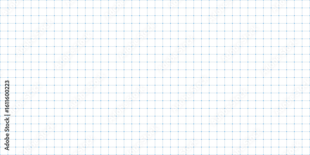 Seamless square blue grid paper with dot and line background, blank ...
