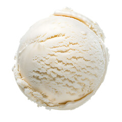 Wall Mural - A single scoop of creamy vanilla ice cream with a smooth texture and slight melting edges.