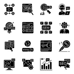 Wall Mural - Set of Web Solid Icons

