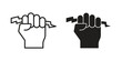 © Gopal - Hand with Power icon logo set. thin line concept simple icon or design element
