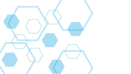 Wall Mural - geometric abstract background with blue hexagons. computer network concept. medical, technology or s