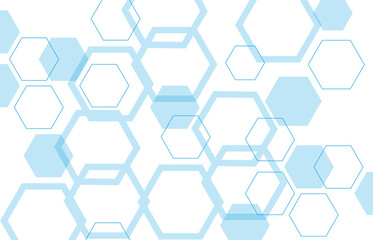 Wall Mural - geometric abstract background with blue hexagons. computer network concept. medical, technology or s