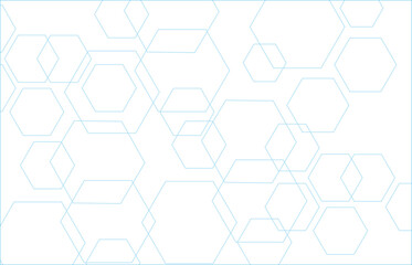Wall Mural - geometric abstract background with blue hexagons. computer network concept. medical, technology or s