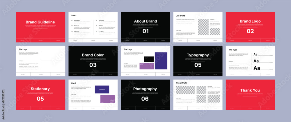 Brand Guidelines layout Template Design. Professional Brand Identity ...
