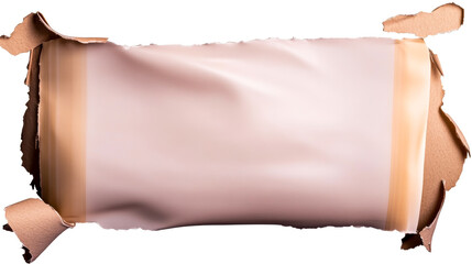 Wall Mural - torn paper roll with soft edges on transparent background