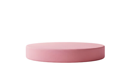 3D Render of a Minimalist Pink Display Podium, Product Showcase Platform on transparent background