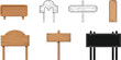 © Muhammad - Vector wooden sign collection illustration set of different shapes and styles signboard design editable