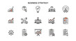 © Sherafgan - Business strategy icons showing growth charts, team work, and target on a white background ai generated