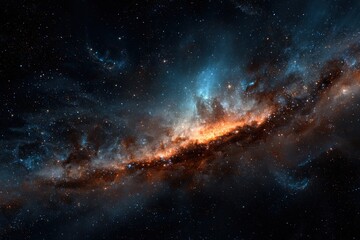 Wall Mural - expansive view of a vibrant space galaxy featuring swirling clouds of gas and bright stars against a
