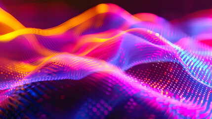 Wall Mural - A colorful, abstract image of a wave with a blue and red background