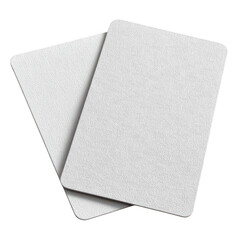 two blank cards isolated on transparent background