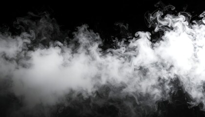 Wall Mural - abstract smoke misty fog on isolated black background, texture overlays, design element