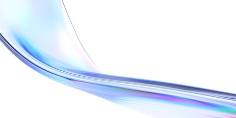 Wall Mural - abstract design, wavy iridescent shape, 3d render