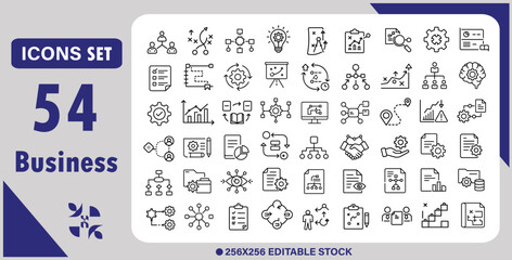 Business Architecture Line Editable Icons set. Vector illustration in modern thin line style of business related icons: strategy, methodology, regulation, and more. Pictograms and infographics.