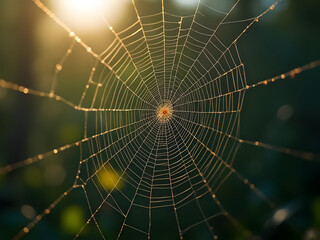 Wall Mural - spider on web